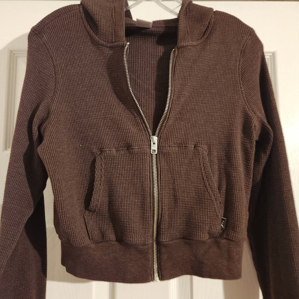 TNA Women's Zippered Hoodie S Brown